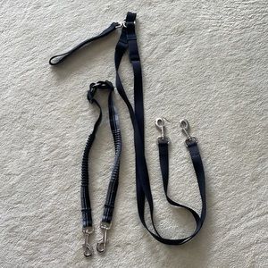 CANINE EQUIPMENT Pet bungee coupler leash and double leash